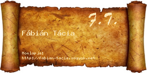 Fábián Tácia névjegykártya